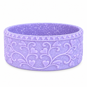 Heart Scroll Luminous Dahlia Purple Glitter Shorty Boot