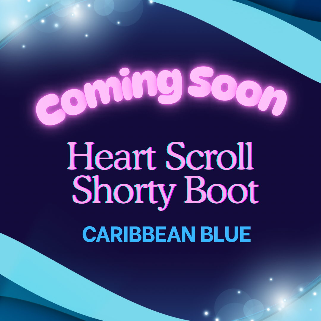 Heart Scroll Caribbean Blue Shorty Boot
