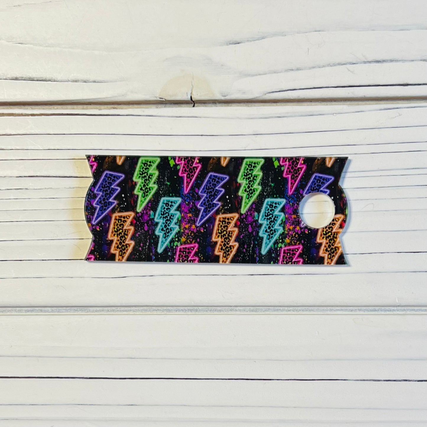 Neon Lightning Tumbler Tag
