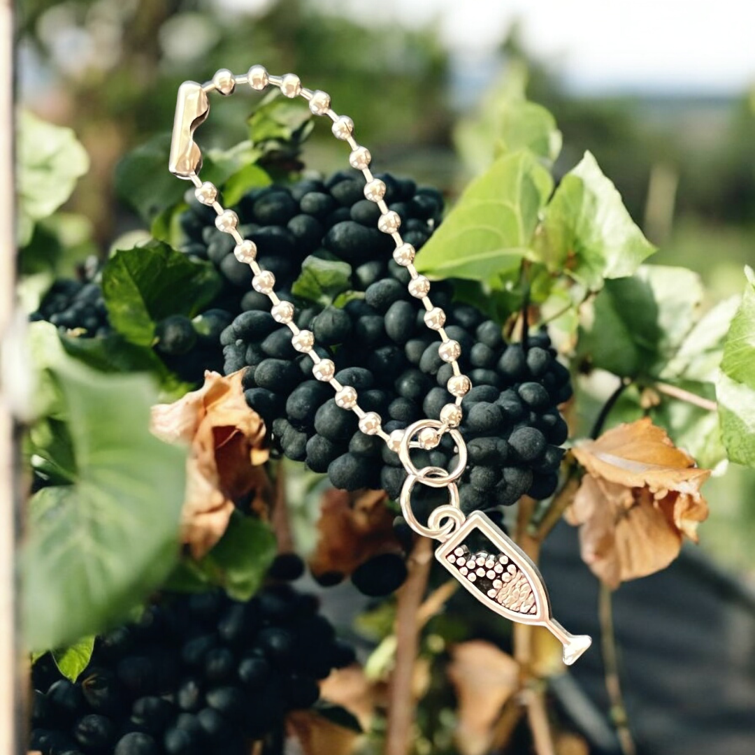 Grapes & Wine Handle Charm