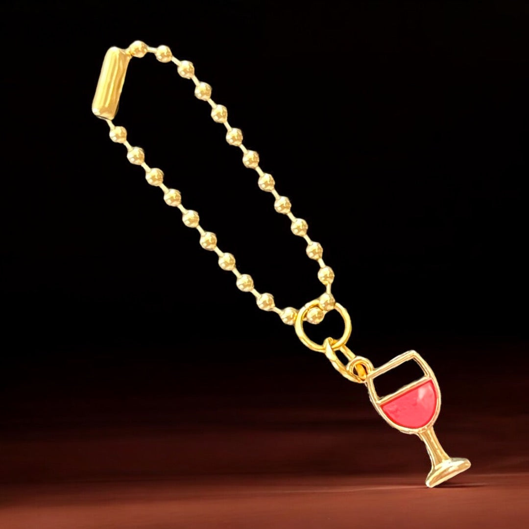 Pink Wine Handle Charm