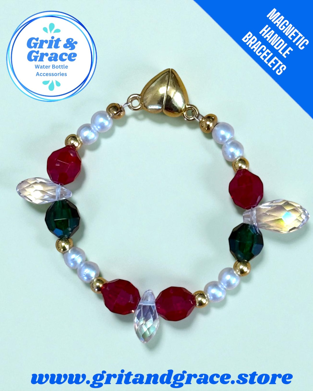 Holiday Crystal Magnetic Handle Bracelet