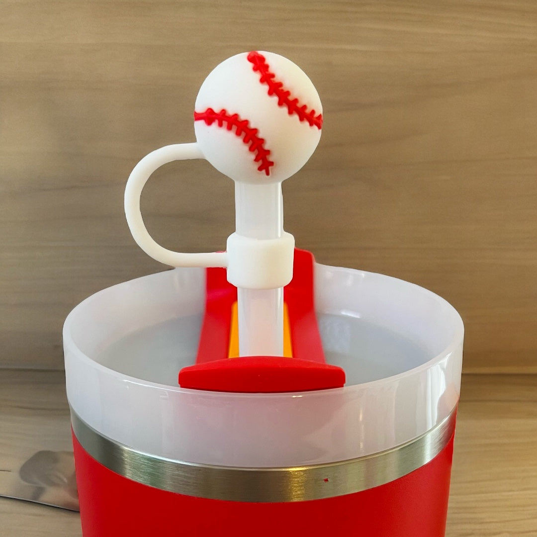 Baseball Straw Topper