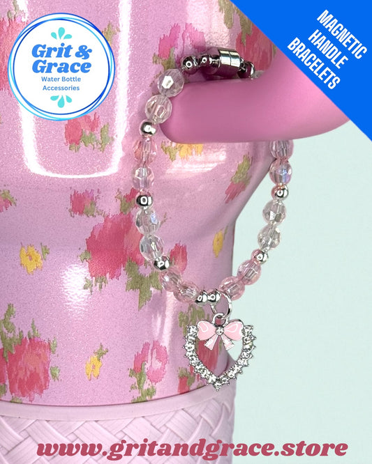 Pink Coquette Heart Magnetic Handle Bracelet