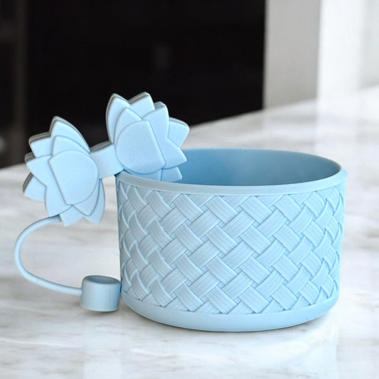 Gracie Baby Blue Straw Topper