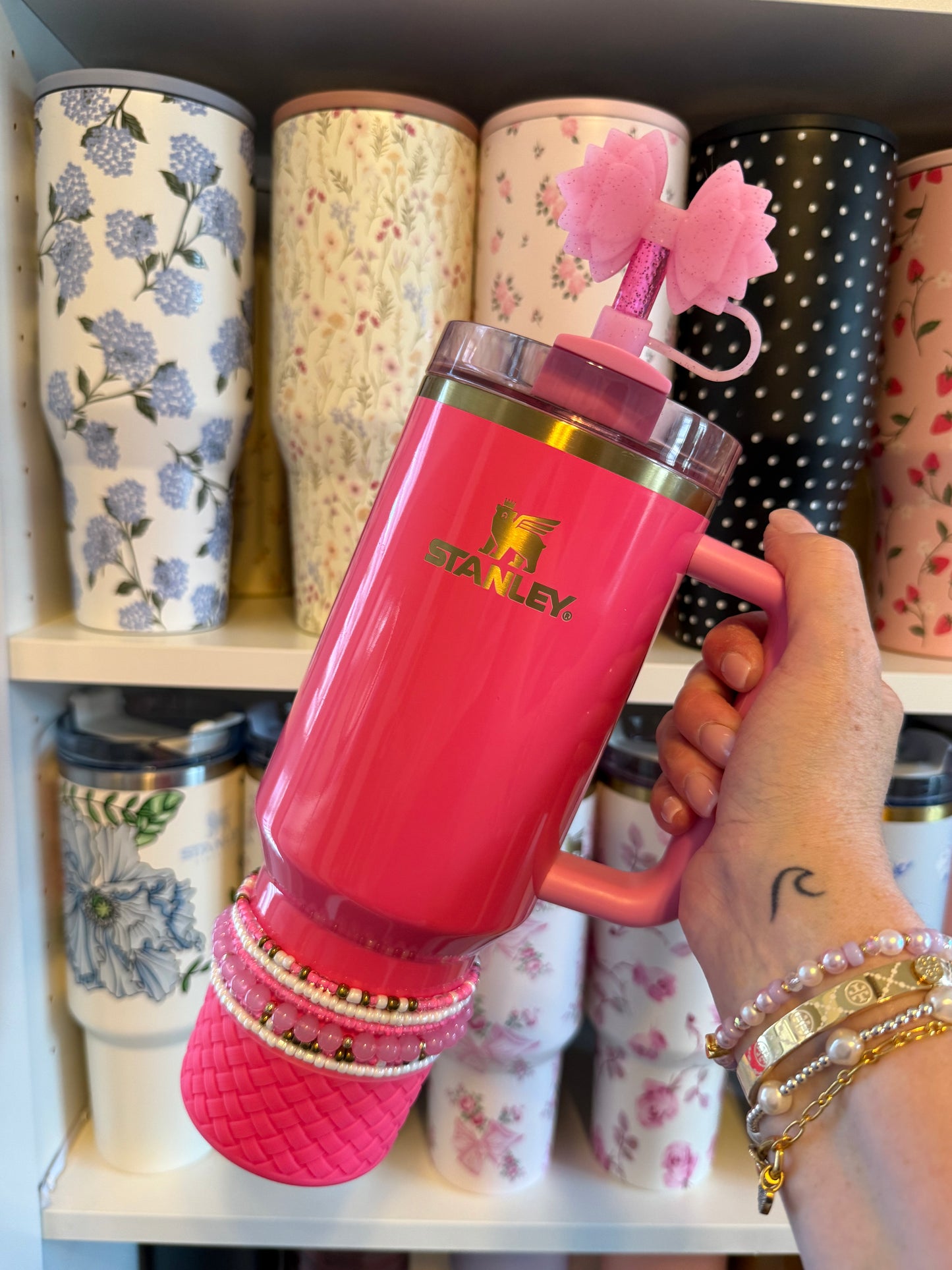 Pink Parade Stretchy Cup Bracelets (Set of 6)