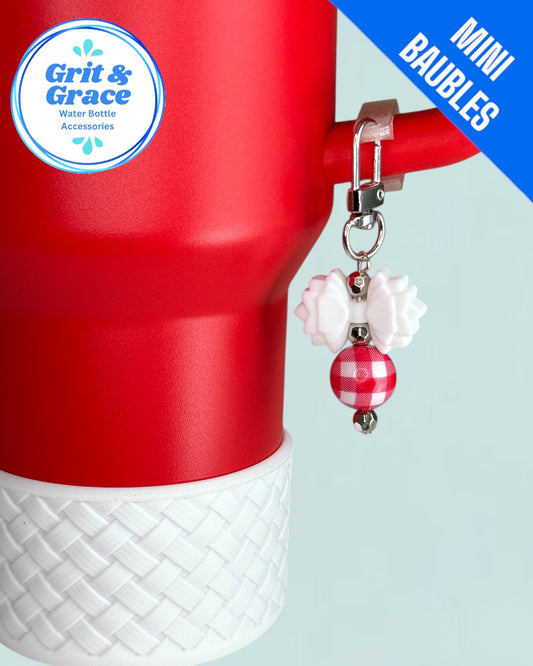Gracie Mini Straw Bauble- Red Gingham