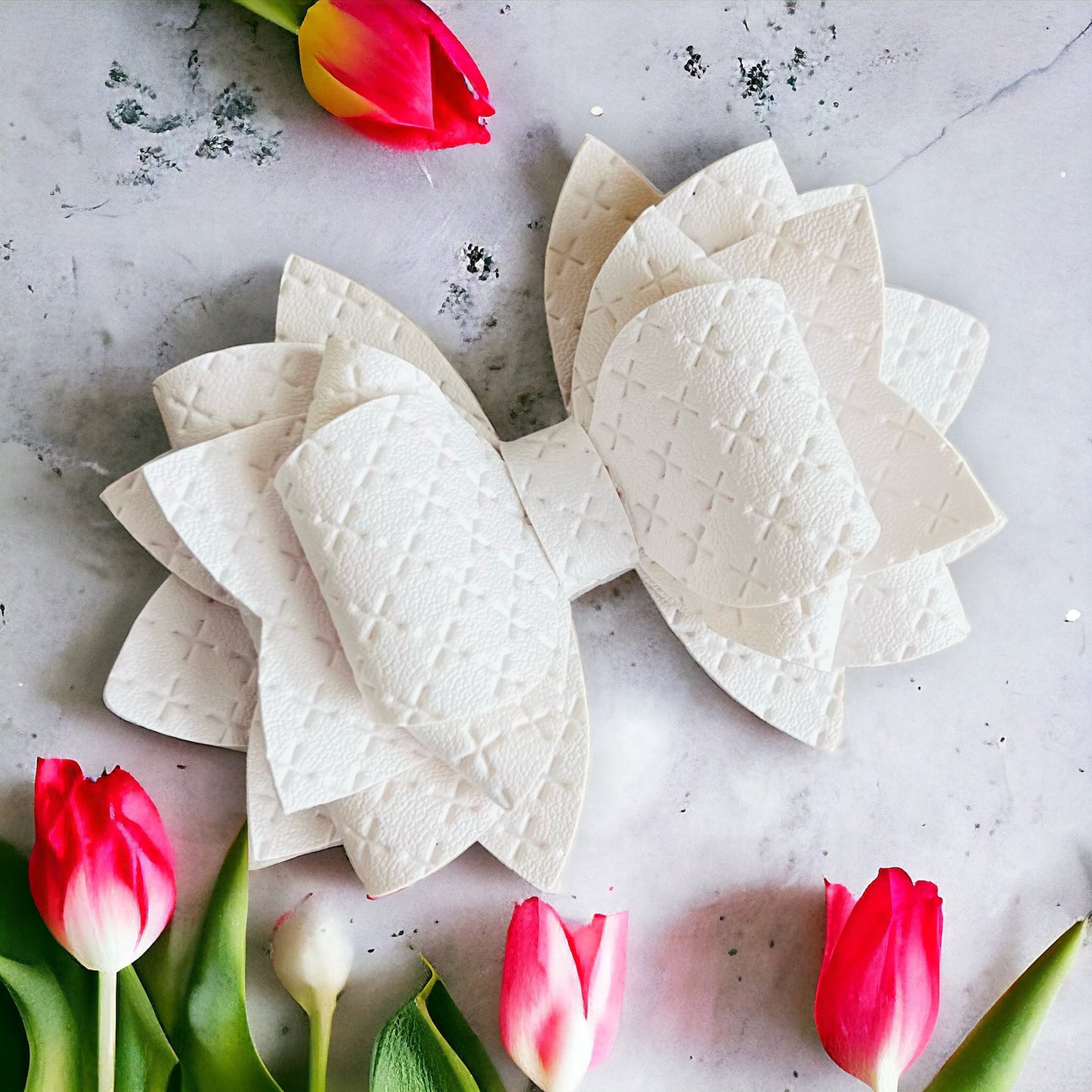 Surprise White Matte Criss Cross Bow