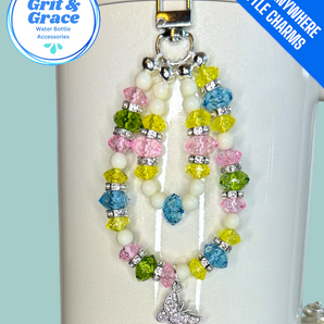 Hang Anywhere Double Loop Pastel Checkers Charm
