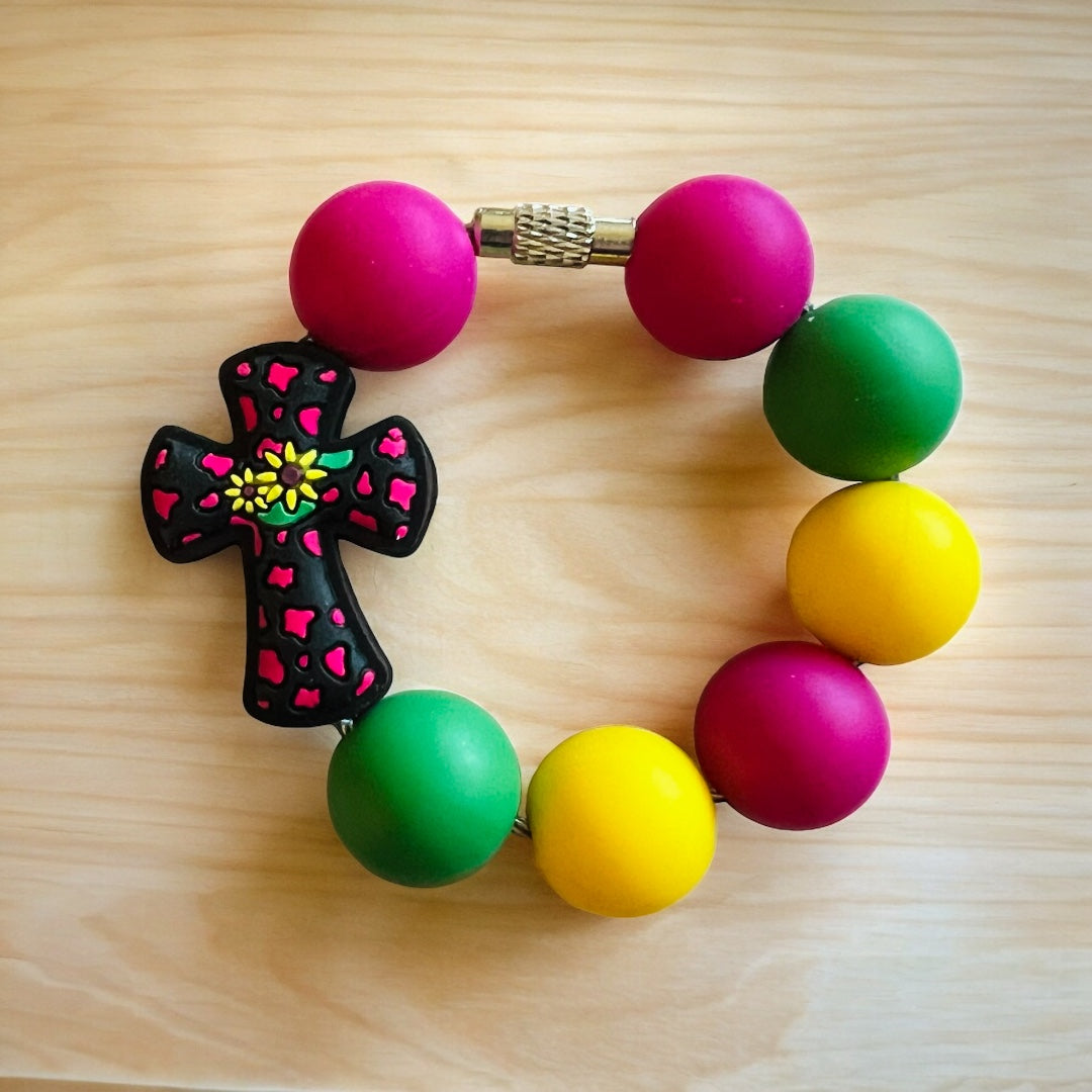 Leopard Rose Red Handle Bracelet