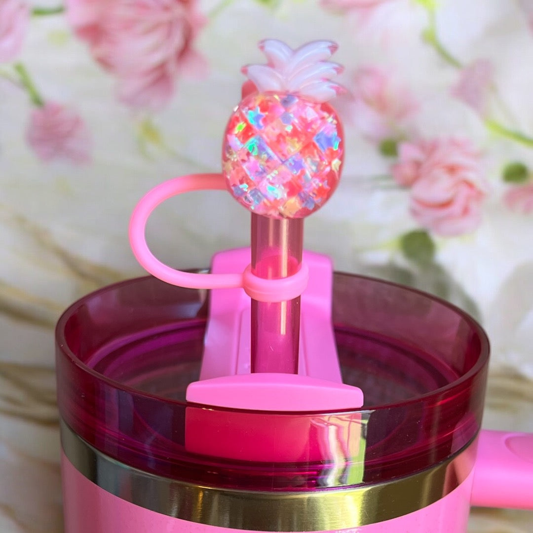 Glitter Pineapple Straw Topper