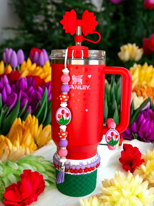 Cameo Tulips Silicone Dangle