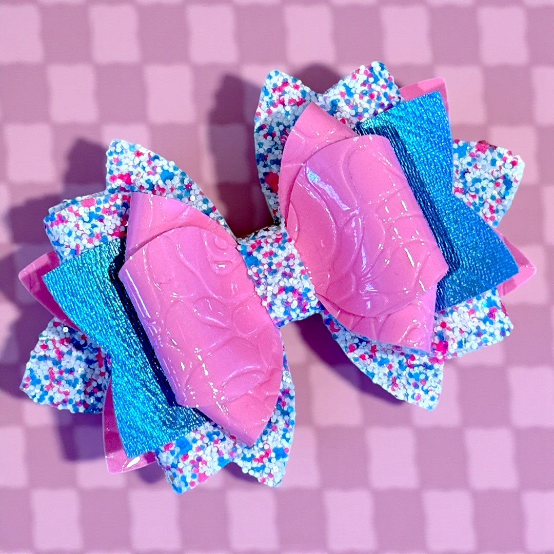 Cotton Candy Glitter Bow