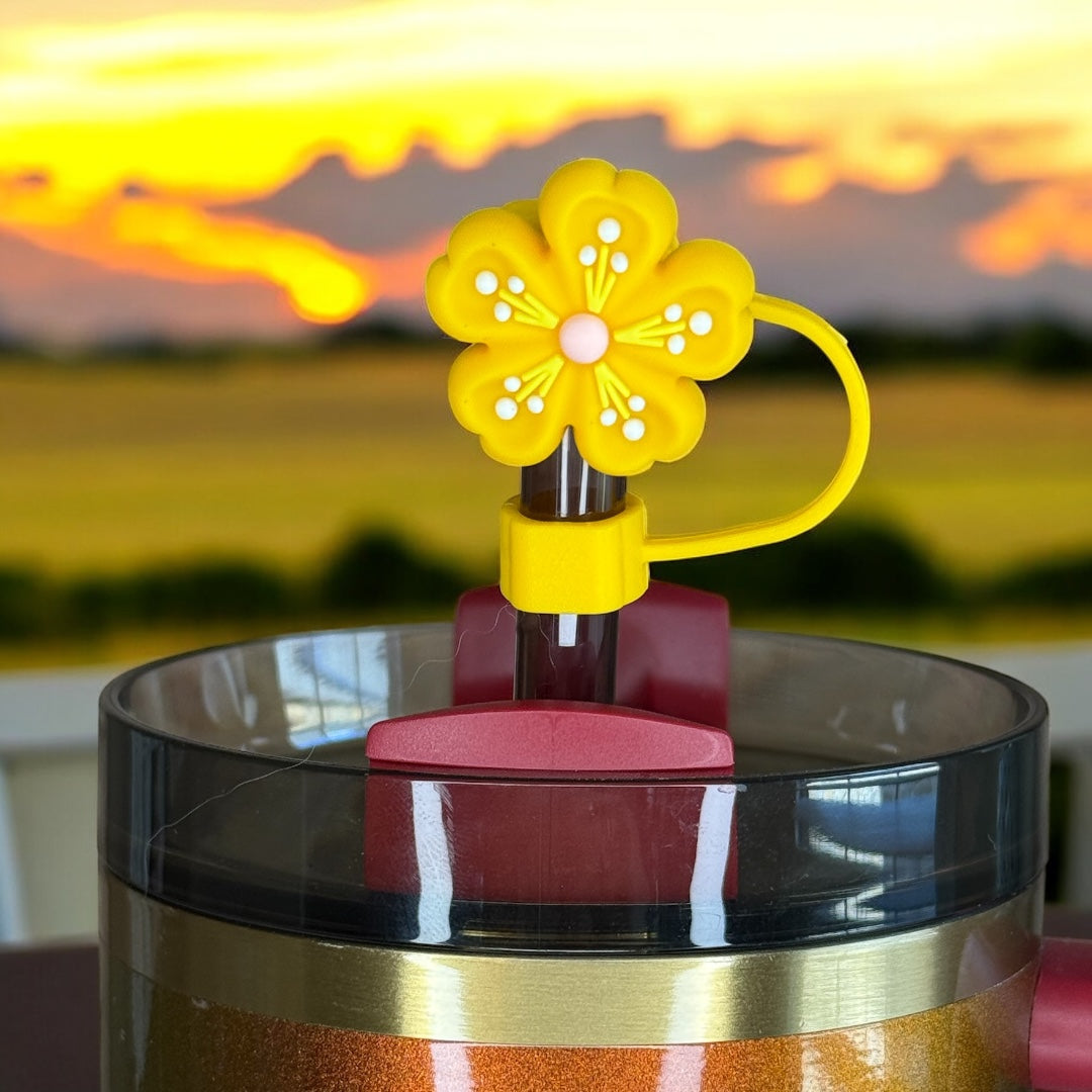 Autumn Flower (Yellow) Straw Topper