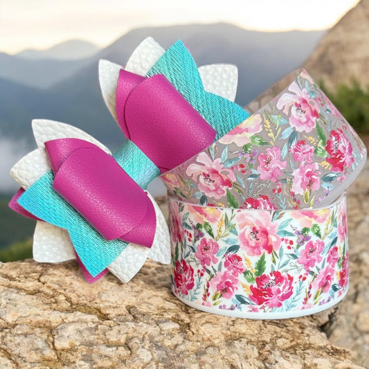 Peony Rose Colorblock Bow