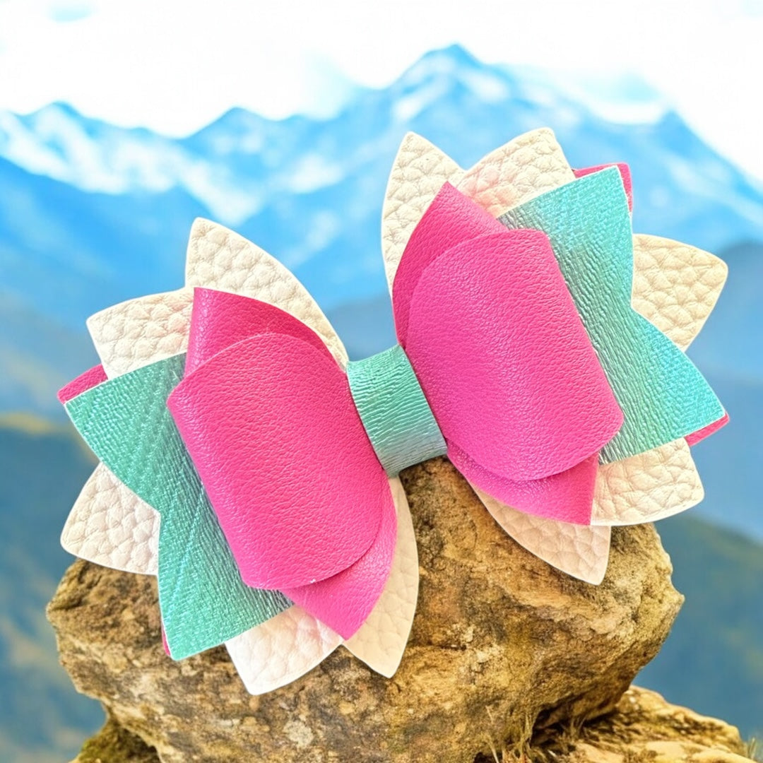 Peony Rose Colorblock Bow