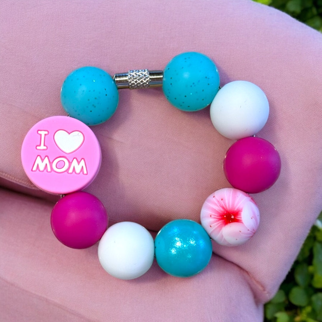 I Love Mom Pink Handle Bracelet