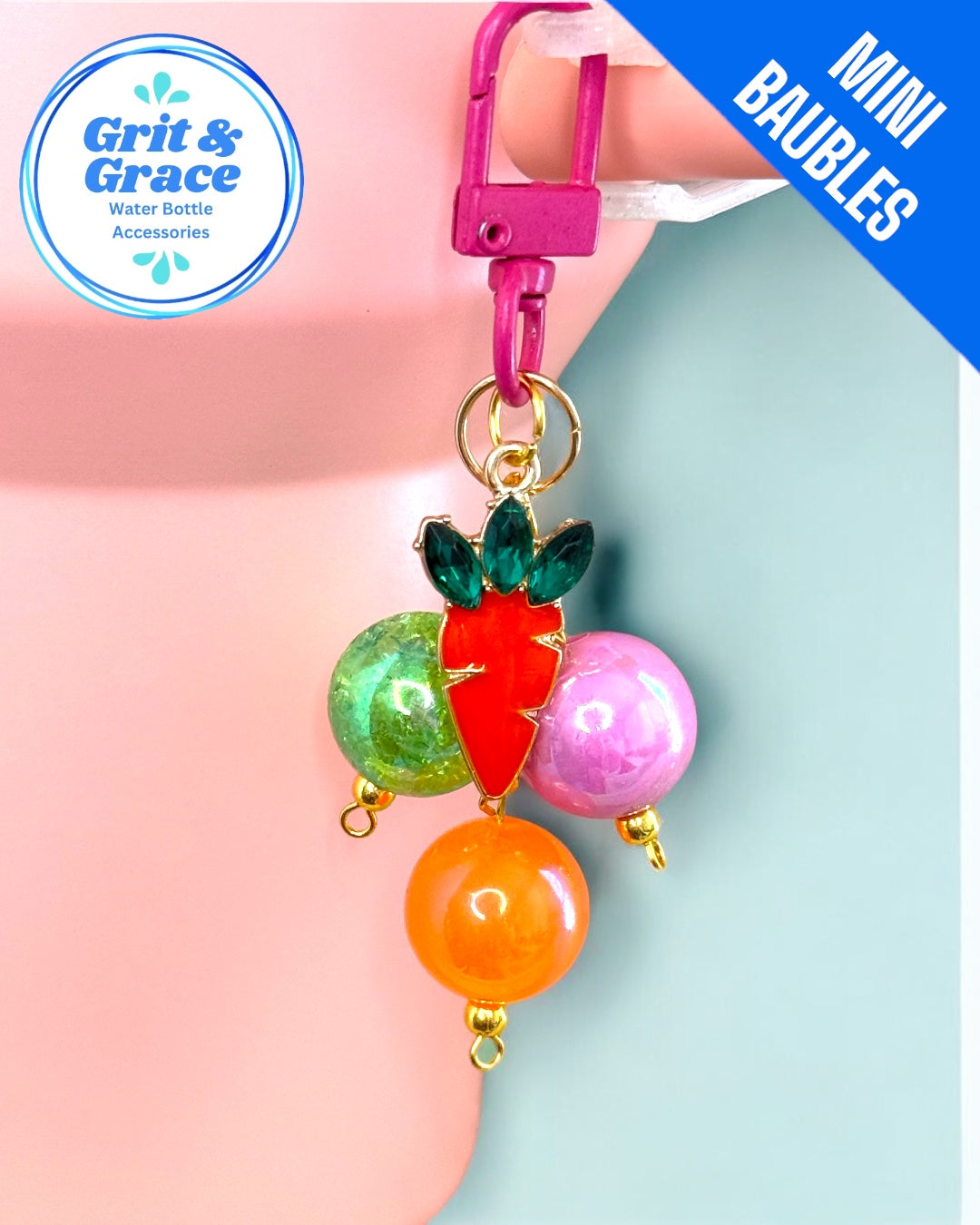 Diamond Easter Carrot Mini Straw Bauble