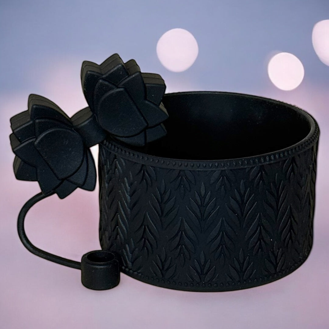 Gracie Midnight Black Matte Straw Topper