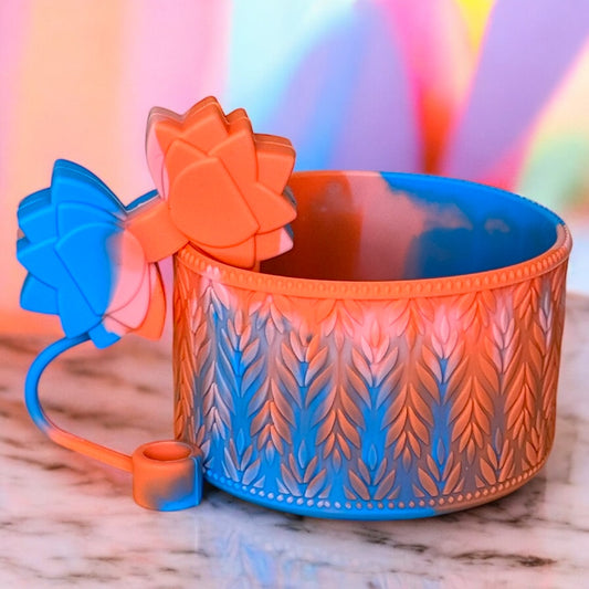 Gracie Coral Swirl Straw Topper