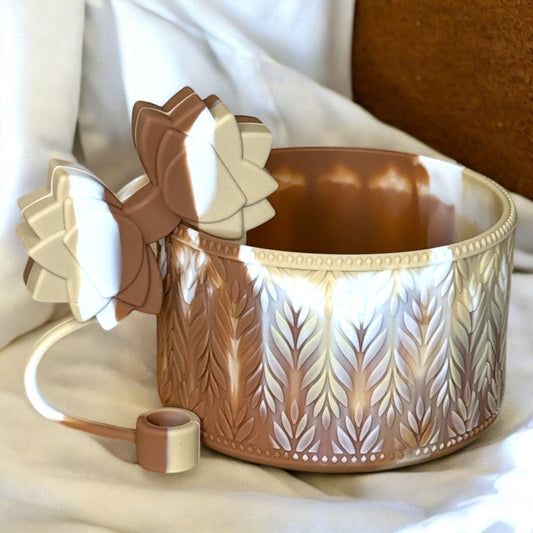 Gracie Mocha Mousse Swirl Straw Topper