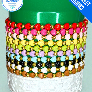 Petite Slim Heart Stretchy Cup Bracelet (Pick Color)