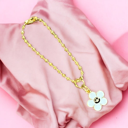 White Daisy Handle Charm