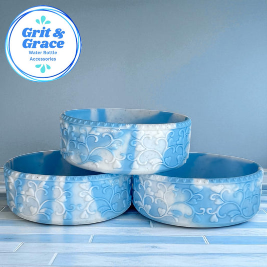 Heart Scroll Powder Blue Shorty Boot