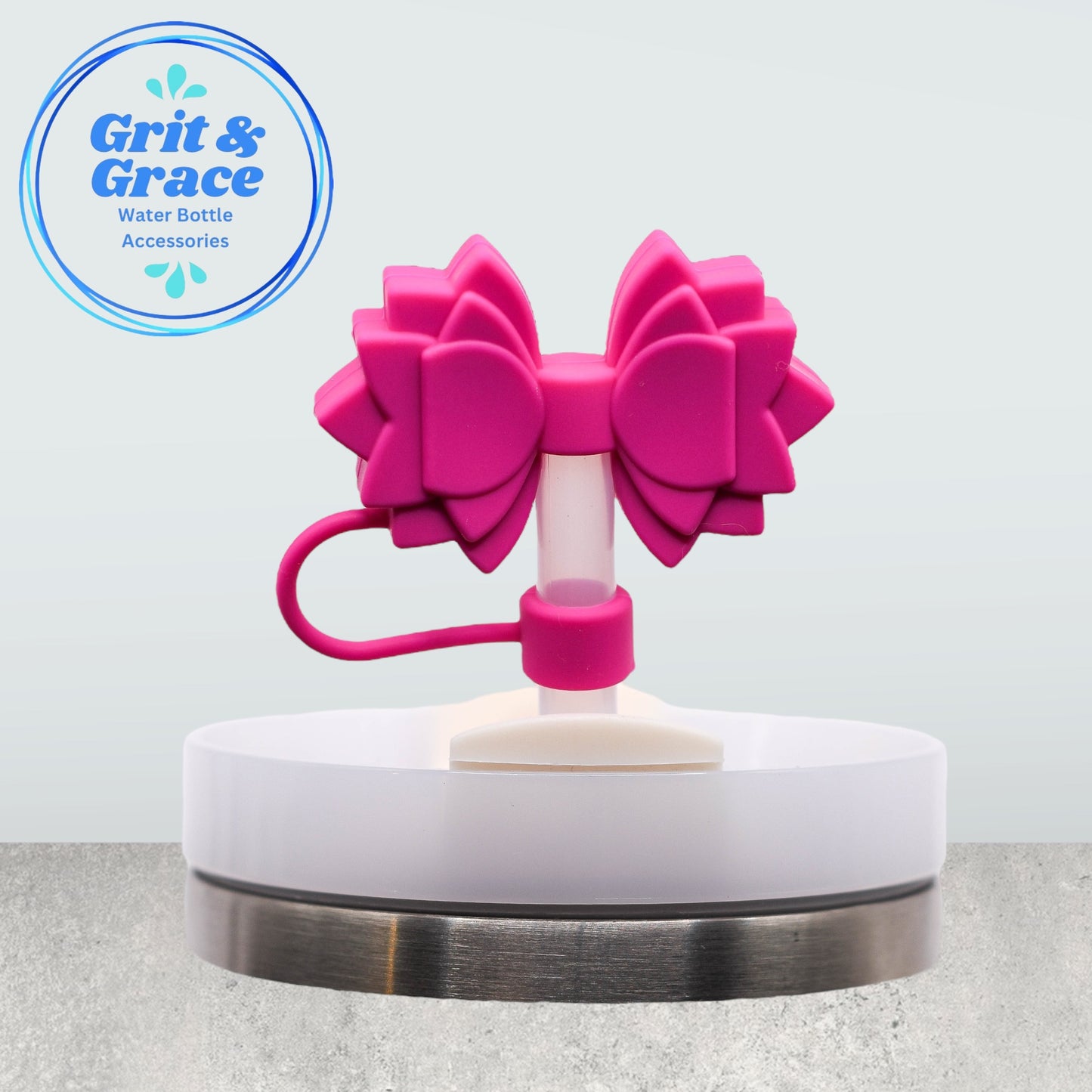 Gracie Camellia Pink Straw Topper