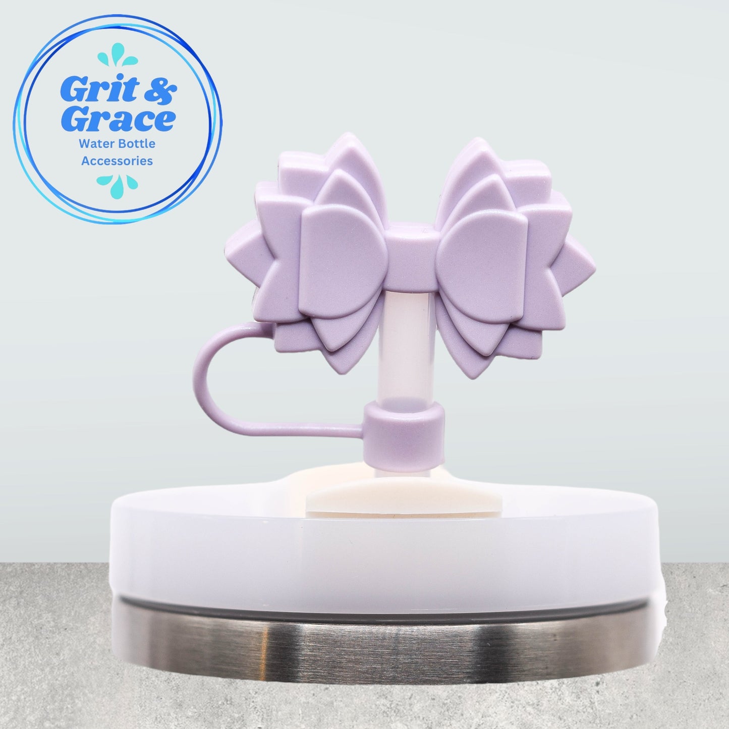 Gracie Aster Purple Straw Topper