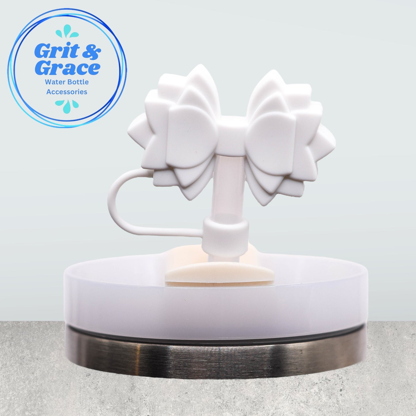 Gracie White Matte Straw Topper