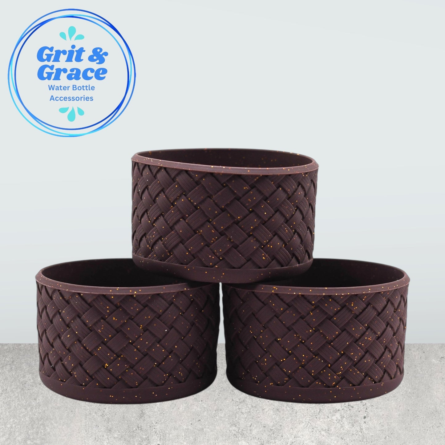 Basketweave Chocolate Gold Glitter Boot
