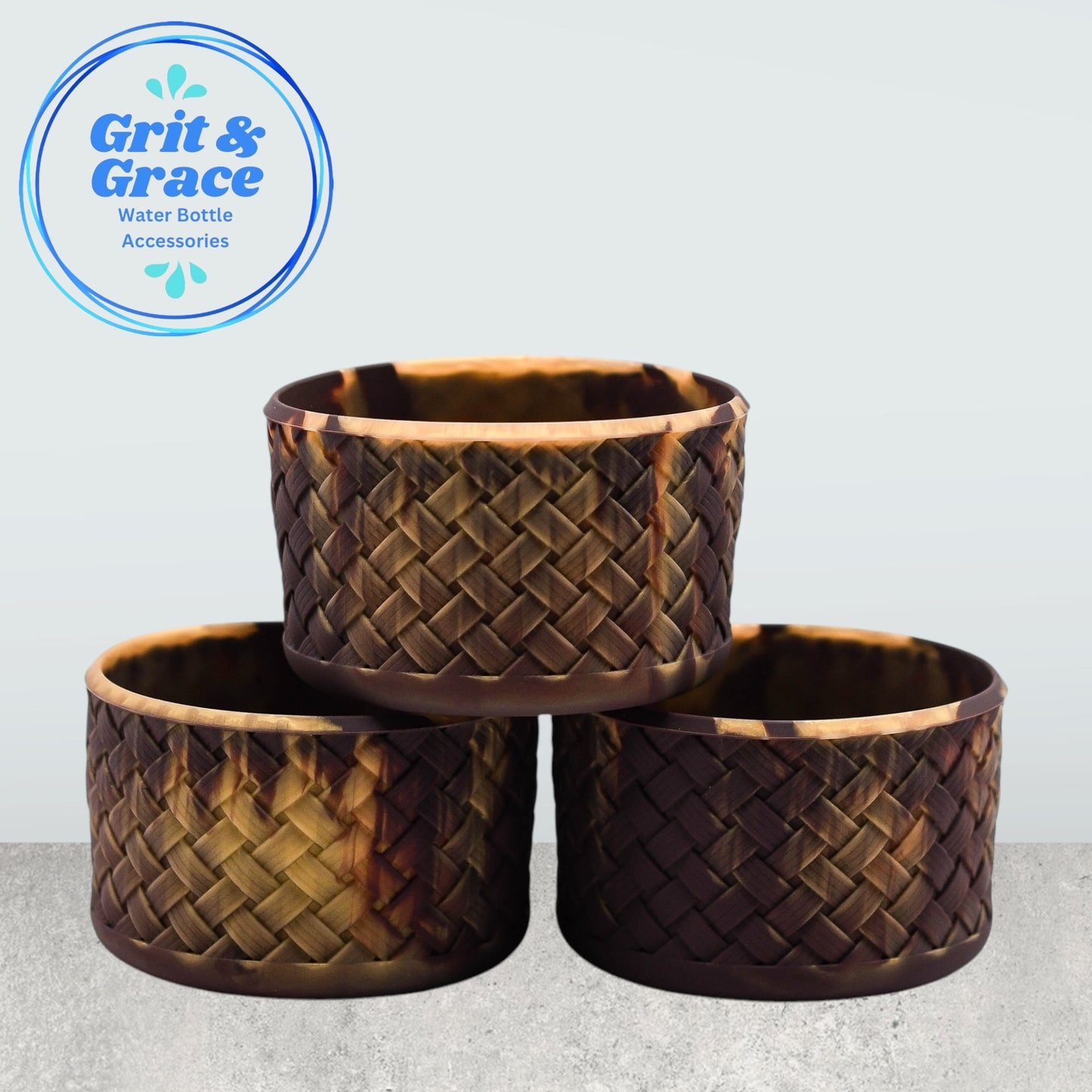 Basketweave Chocolate & Gold Swirl Boot