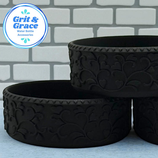 Heart Scroll Midnight Black Shorty Boot