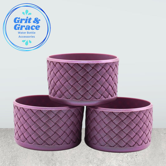 Basketweave Pearlescent Mauve Shimmer Boot