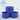 Set of three dark blue tumblers on countertop