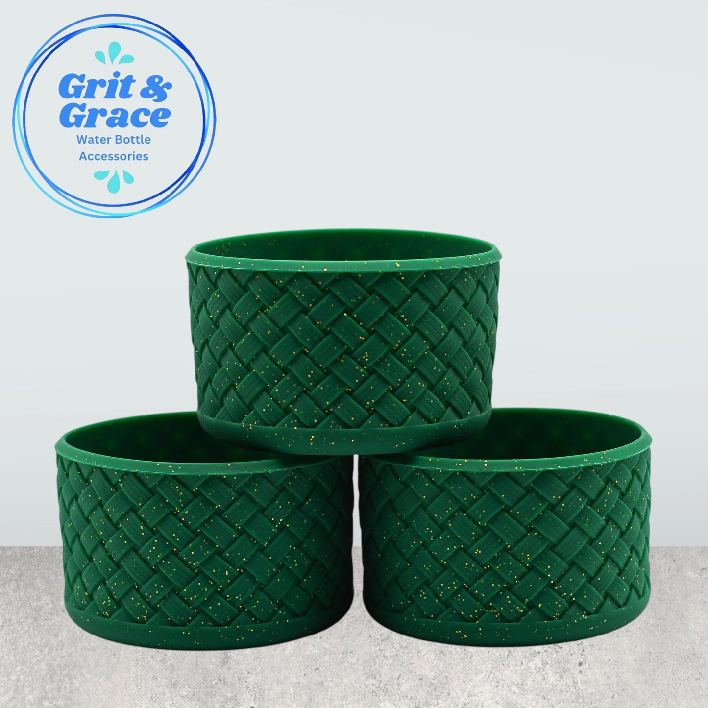 Basketweave Forest Green Glitter Boot