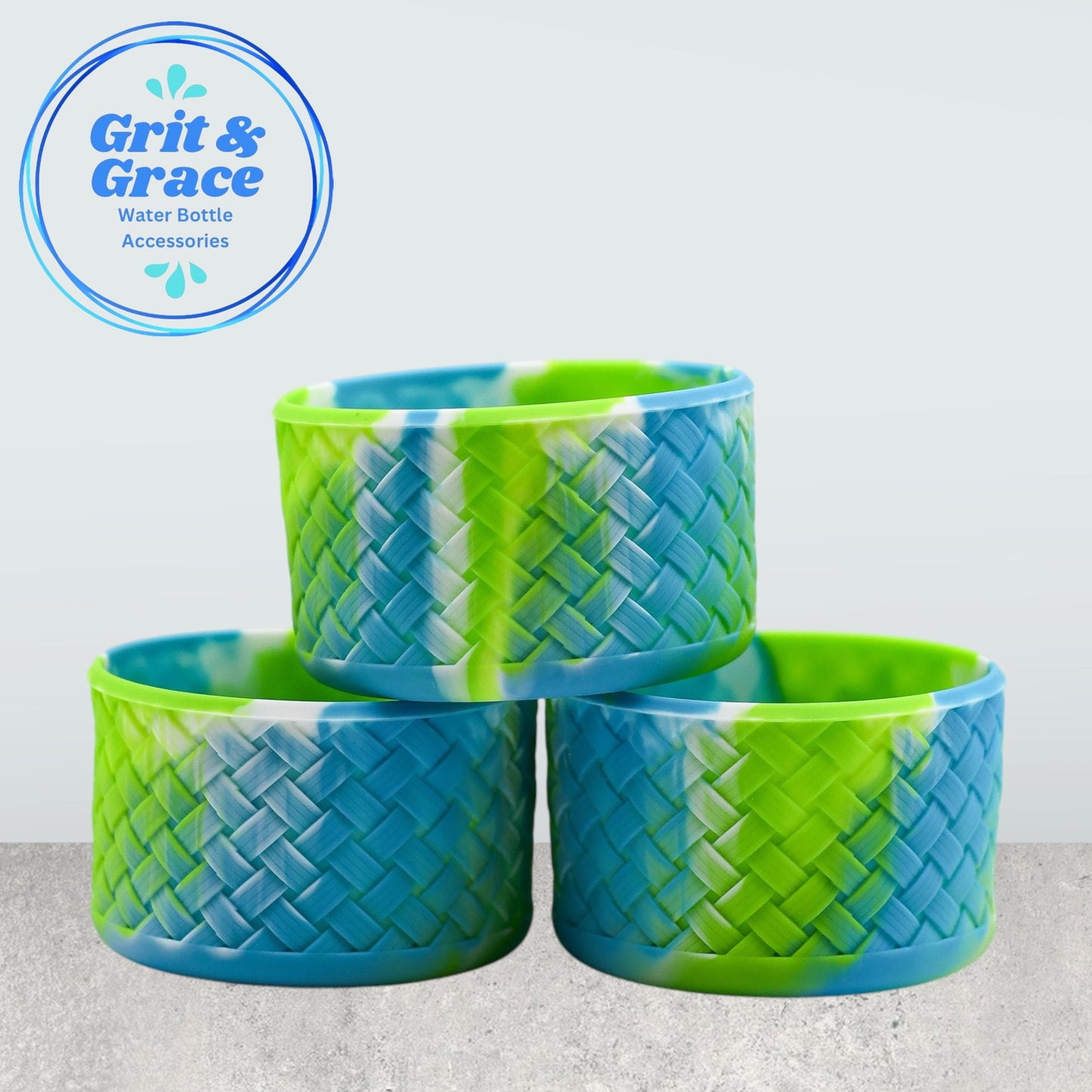 Basketweave Lime & Teal Swirl Boot