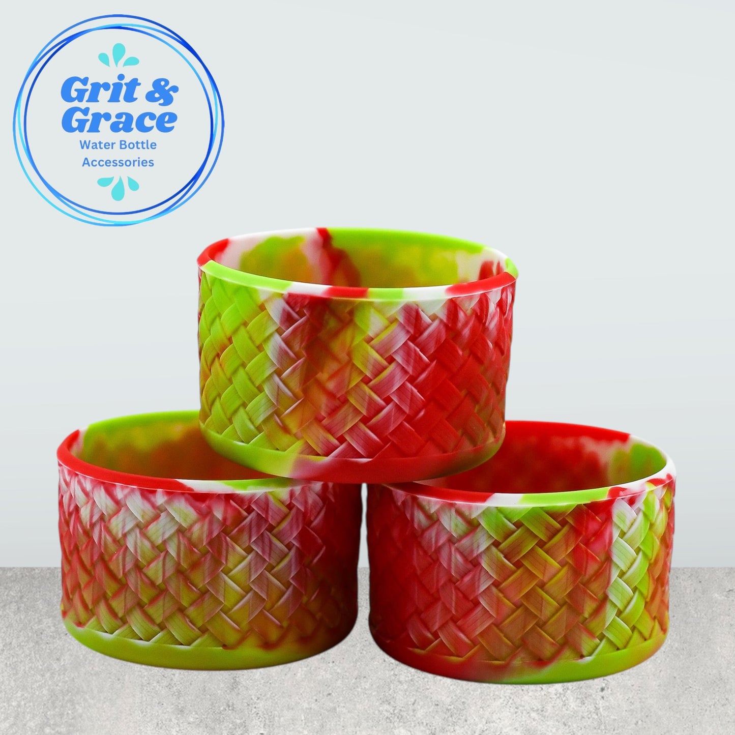 Basketweave Holiday Lime & Red Boot