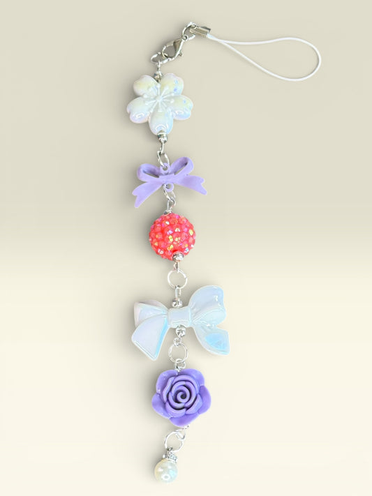 Hang Anywhere Sparkle Pink & Purple Rose Bottle Charm