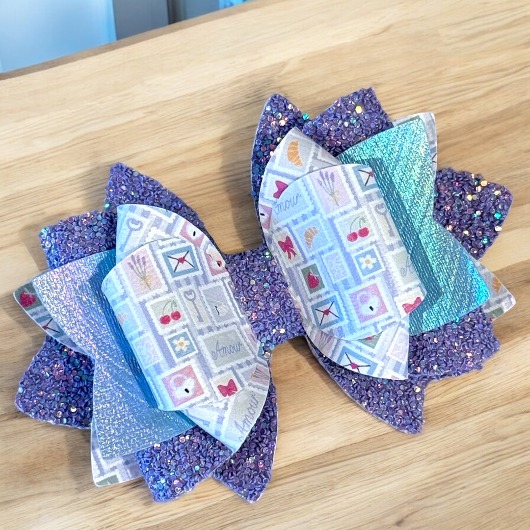 French Lavender Stamp Bow