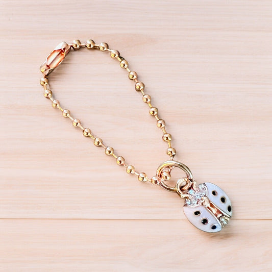 Pink Bling Ladybug Handle Charm