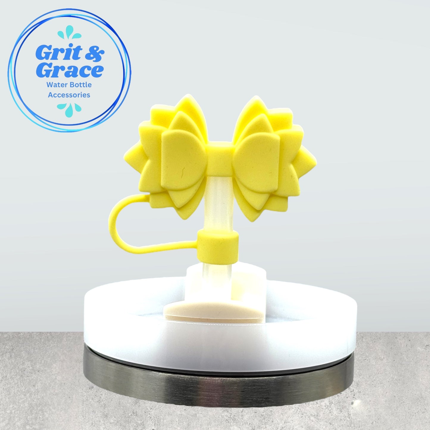 Gracie Lemonade Yellow Straw Topper