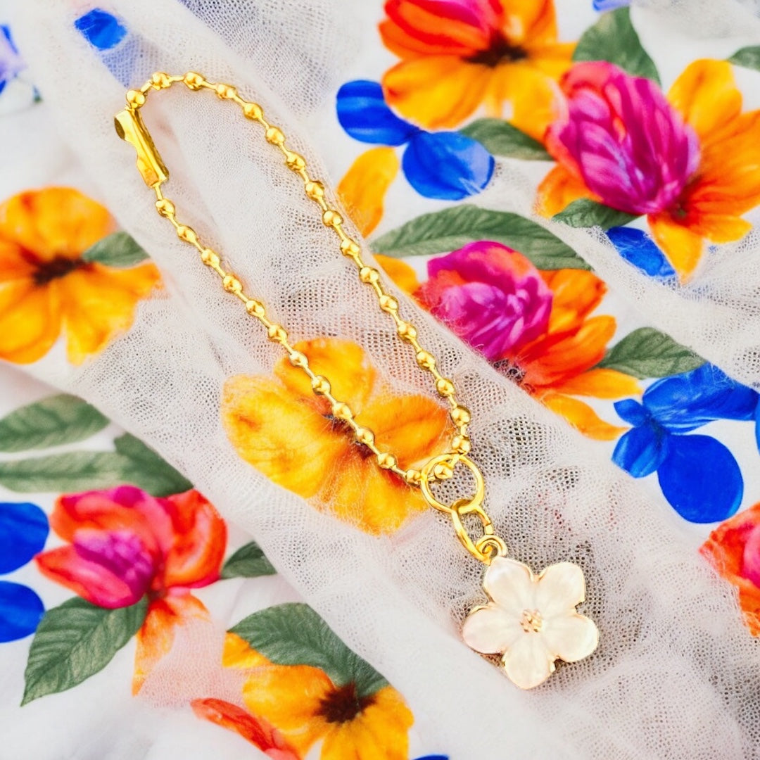 White Primrose Handle Charm