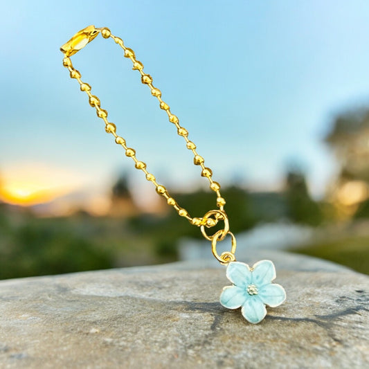 Teal Primrose Handle Charm