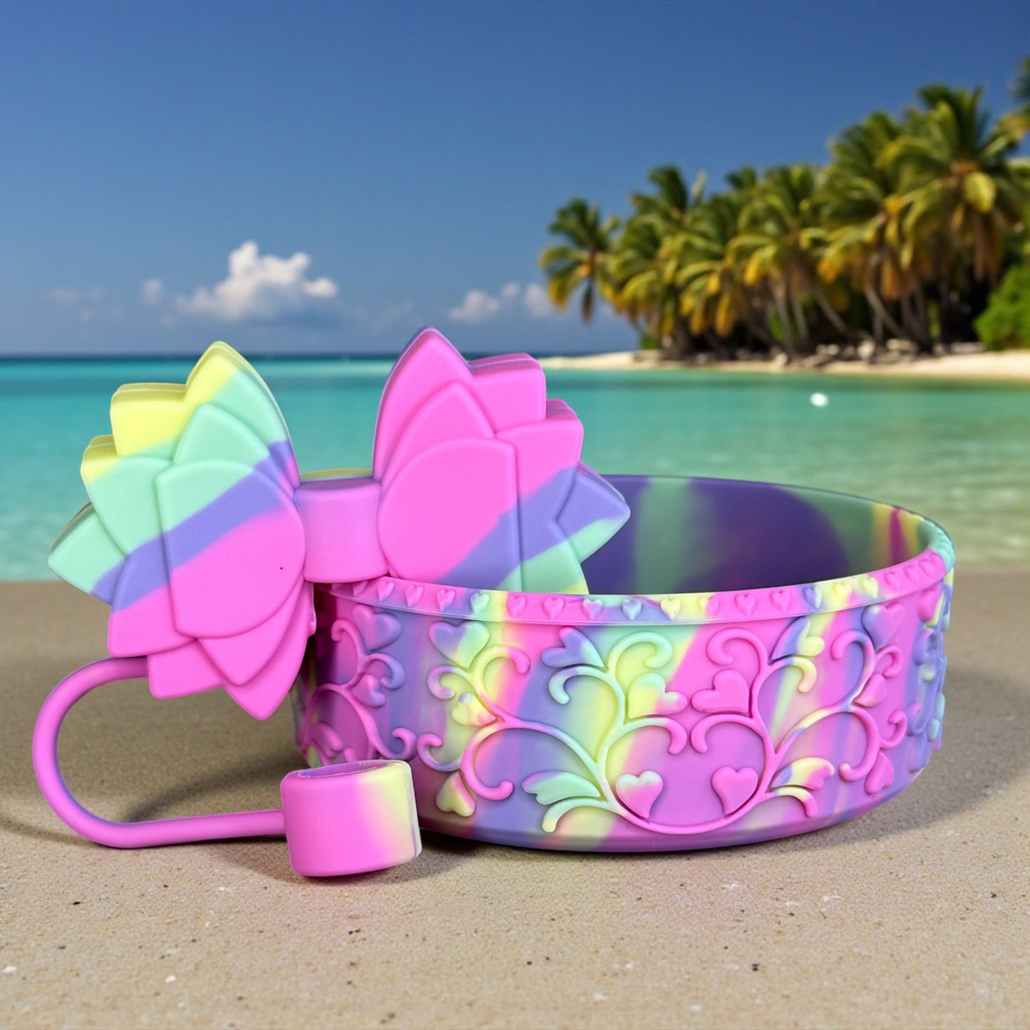 Gracie Sunset Blossom Straw Topper