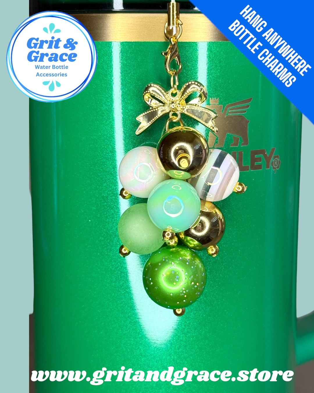 Hang Anywhere Shamrock Stripe Bottle Charm