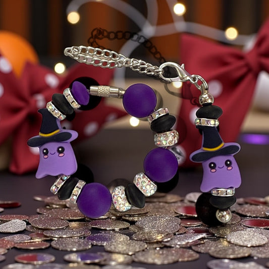 Purple Ghost Handle Bracelet & Hang Anywhere Charm Set