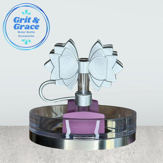 Gracie Silver Gloss Straw Topper