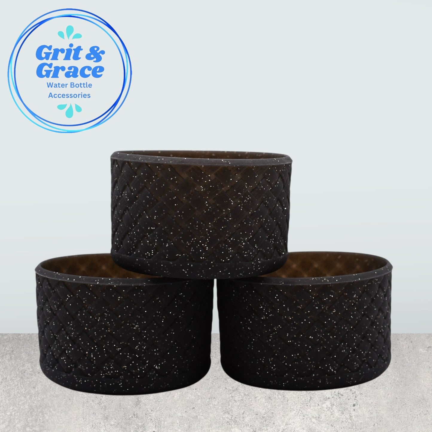 Basketweave Black & Silver Glitter Boot